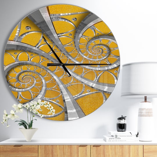 Designart 'Time Spiral In Antique Style Modern Wall Clock